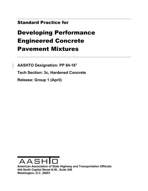 AASHTO PP 84-18 AASHTO PP 84-18
