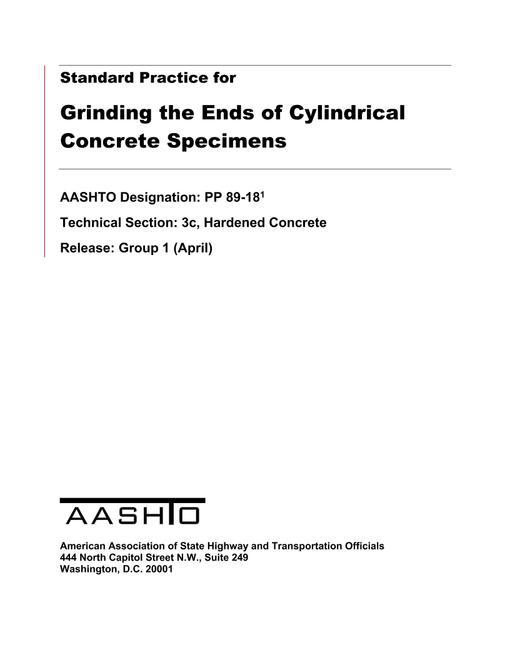 AASHTO PP 89-18 AASHTO PP 89-18