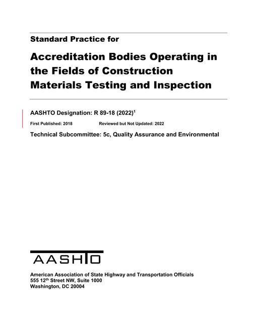 AASHTO R 89-18 (2022) AASHTO R 89-18 (2022)