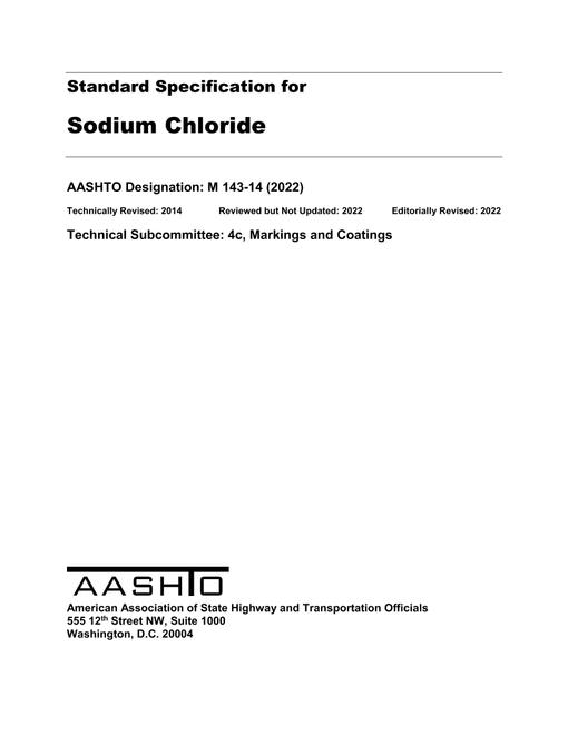 AASHTO M 143-14 (2022) AASHTO M 143-14 (2022)