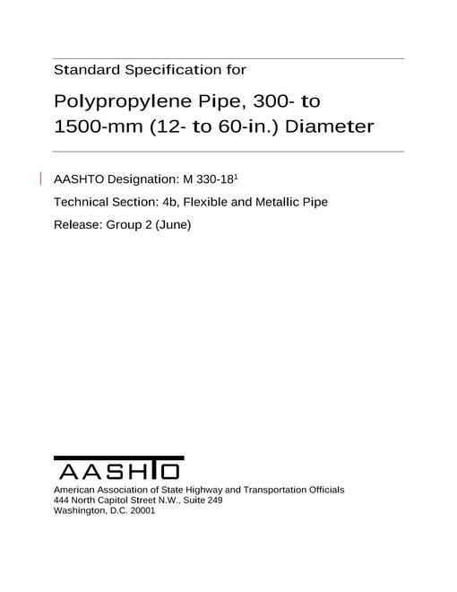 AASHTO M 330-18 AASHTO M 330-18