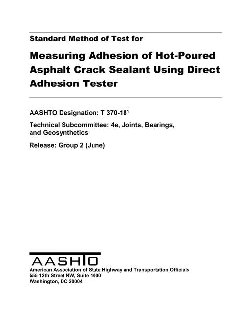 AASHTO T 370-18 AASHTO T 370-18