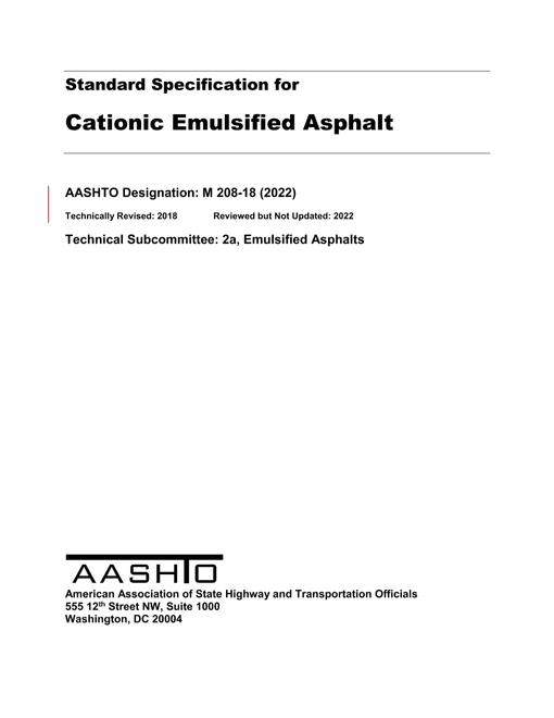 AASHTO M 208-18 (2022) AASHTO M 208-18 (2022)