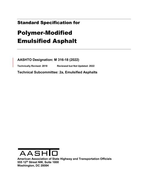 AASHTO M 316-18 (2022) AASHTO M 316-18 (2022)