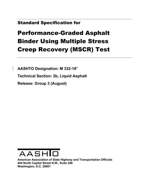 AASHTO M 332-18 AASHTO M 332-18