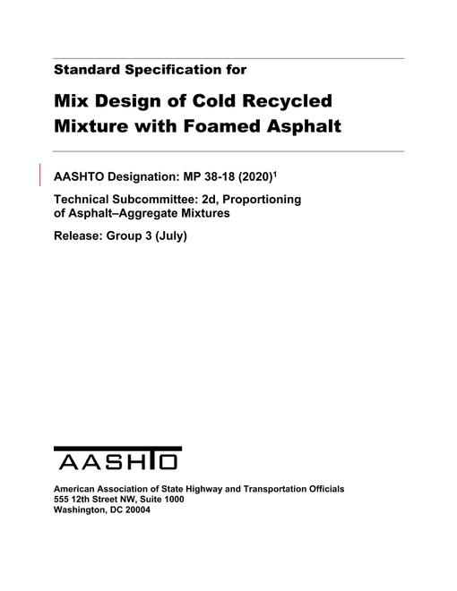 AASHTO MP 38-18 (2020) AASHTO MP 38-18 (2020)