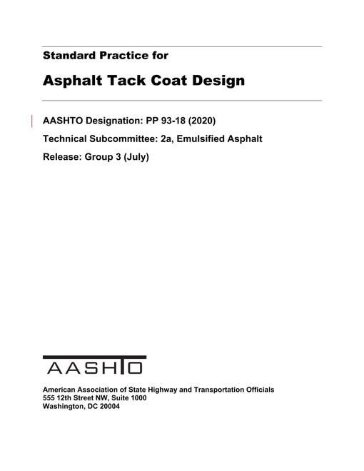 AASHTO PP 93-18 (2020) AASHTO PP 93-18 (2020)