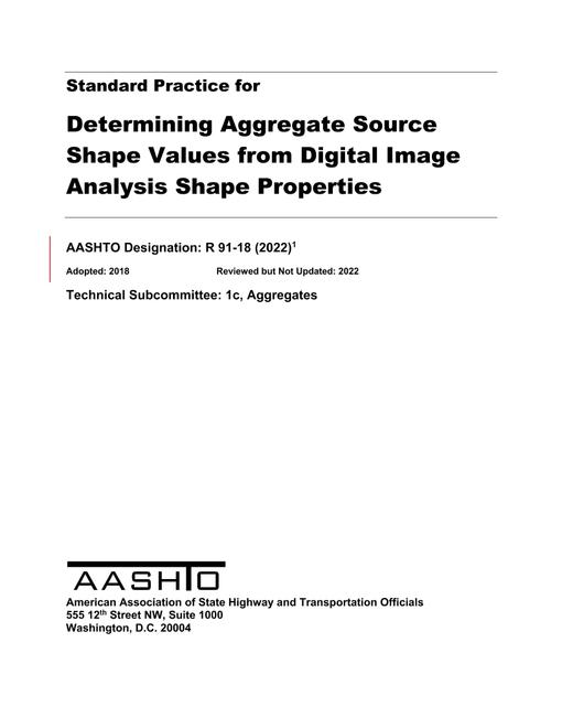AASHTO R 91-18 (2022) AASHTO R 91-18 (2022)