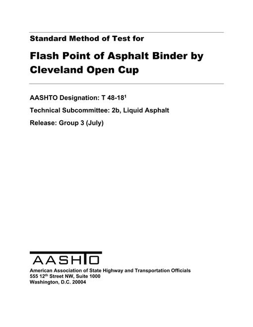 AASHTO T 48-18 AASHTO T 48-18