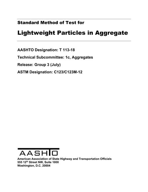 AASHTO T 113-18 AASHTO T 113-18