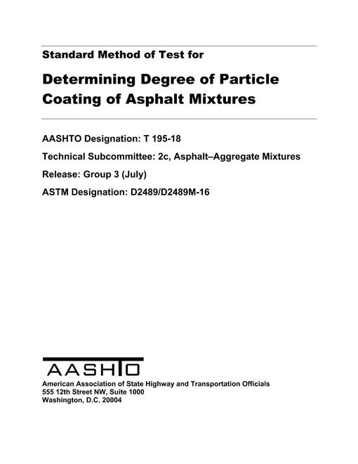 AASHTO T 195-18 AASHTO T 195-18