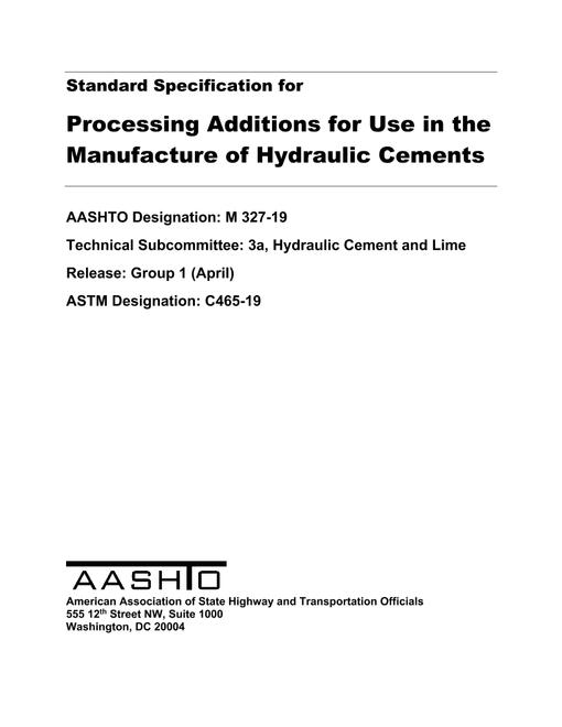 AASHTO M 327-19 AASHTO M 327-19