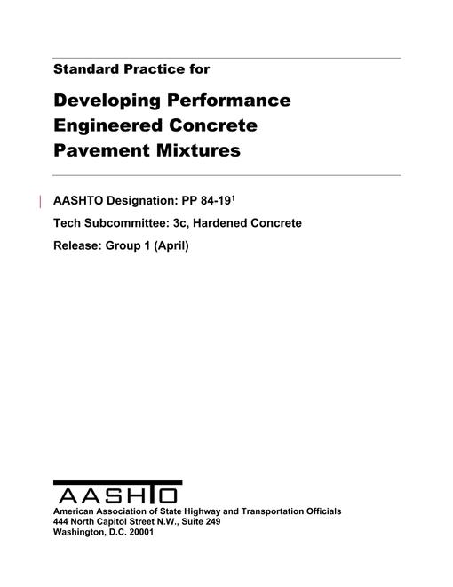 AASHTO PP 84-19 AASHTO PP 84-19