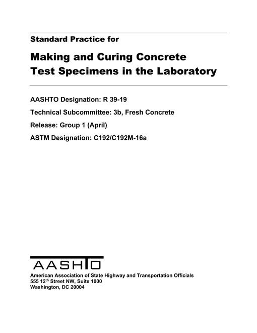 AASHTO R 39-19 AASHTO R 39-19