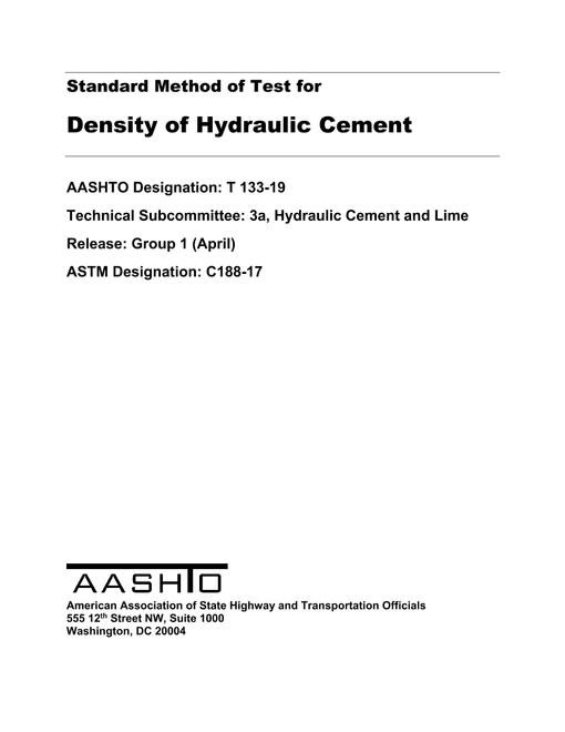 AASHTO T 133-19 AASHTO T 133-19