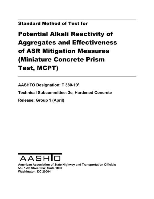 AASHTO T 380-19 AASHTO T 380-19
