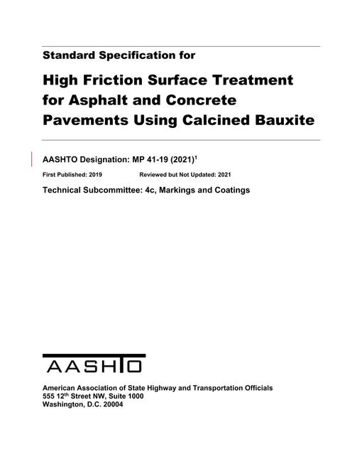 AASHTO MP 41-19 (2021) AASHTO MP 41-19 (2021)
