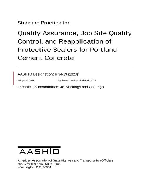 AASHTO R 94-19 (2023) AASHTO R 94-19 (2023)