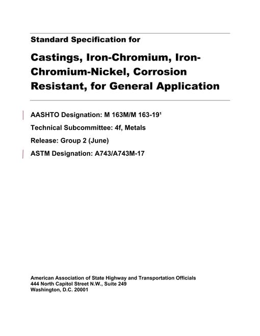 AASHTO M 163M/M 163-19 AASHTO M 163M/M 163-19