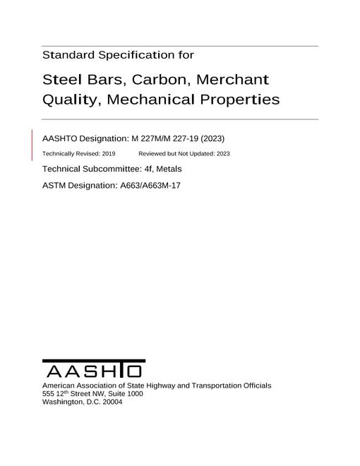 AASHTO M 227M/M 227-19 (2023) AASHTO M 227M/M 227-19 (2023)