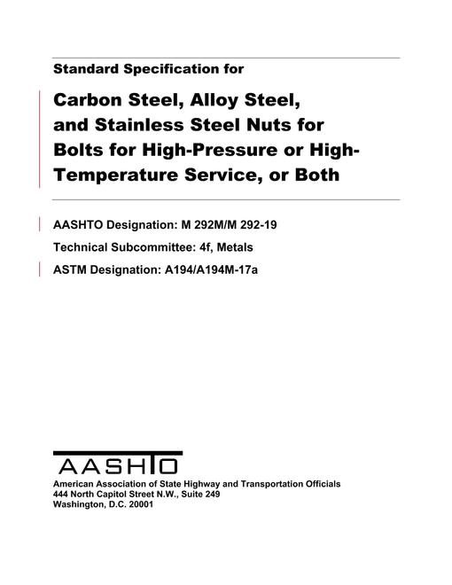 AASHTO M 292M/M 292-19 AASHTO M 292M/M 292-19