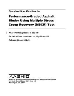AASHTO M 332-19 AASHTO M 332-19