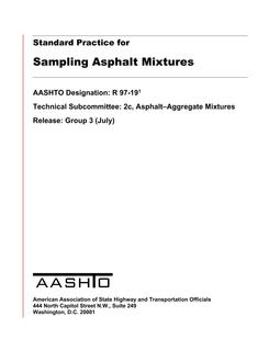 AASHTO R 97-19 AASHTO R 97-19