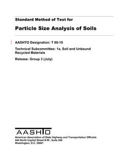 AASHTO T 88-19 AASHTO T 88-19