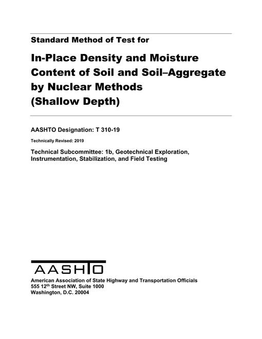 AASHTO T 310-19 AASHTO T 310-19