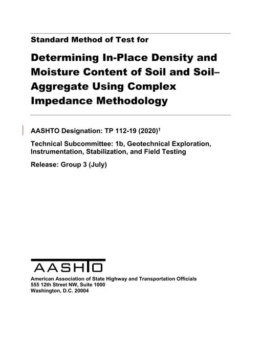 AASHTO TP 112-19 (2020) AASHTO TP 112-19 (2020)