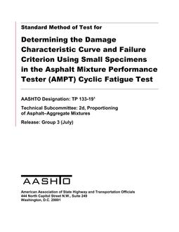 AASHTO TP 133-19 AASHTO TP 133-19