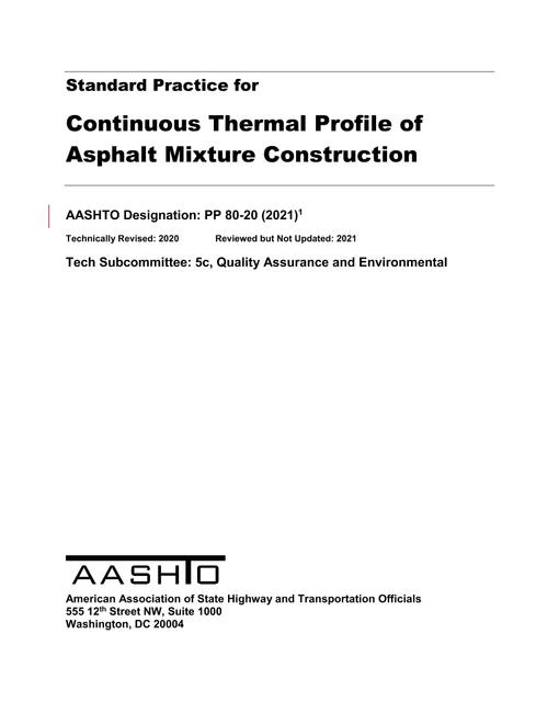 AASHTO PP 80-20 (2021) AASHTO PP 80-20 (2021)