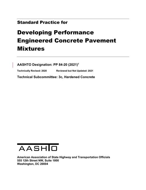 AASHTO PP 84-20 (2021) AASHTO PP 84-20 (2021)