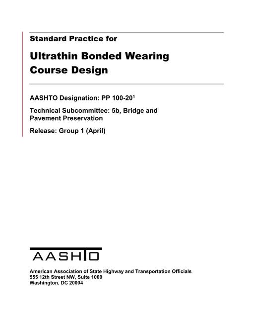 AASHTO PP 100-20 AASHTO PP 100-20