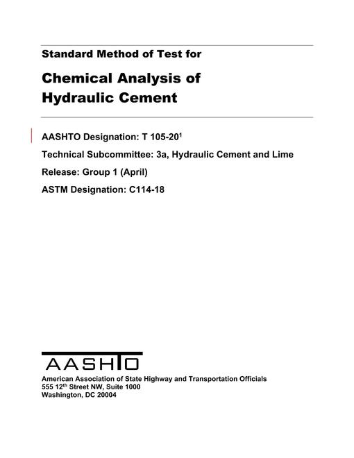 AASHTO T 105-20 AASHTO T 105-20