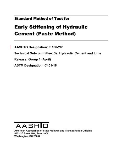 AASHTO T 186-20 AASHTO T 186-20