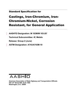 AASHTO M 163M/M 163-20 AASHTO M 163M/M 163-20