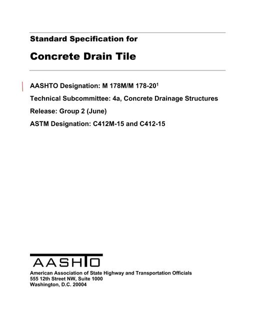 AASHTO M 178M/M 178-20 AASHTO M 178M/M 178-20