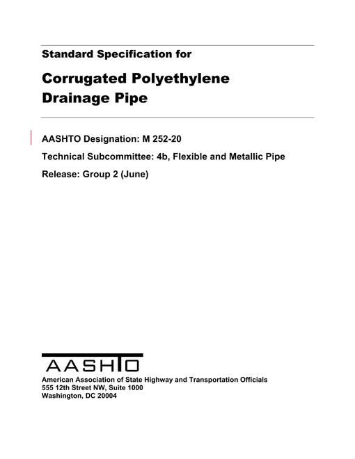 AASHTO M 252-20 AASHTO M 252-20