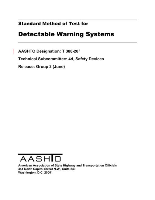 AASHTO T 388-20 AASHTO T 388-20