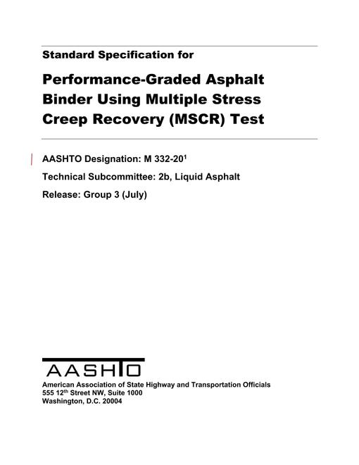 AASHTO M 332-20 AASHTO M 332-20