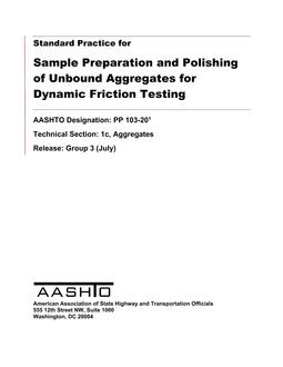 AASHTO PP 103-20 AASHTO PP 103-20