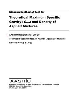 AASHTO T 209-20 AASHTO T 209-20
