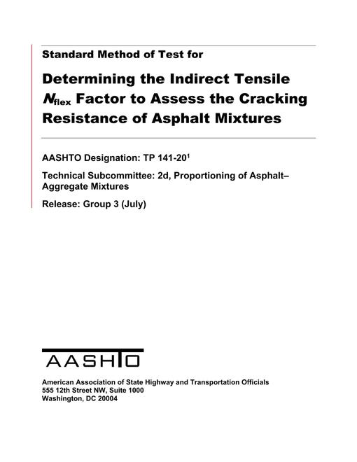 AASHTO TP 141-20 AASHTO TP 141-20