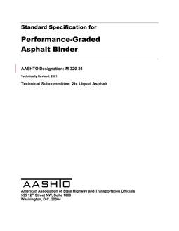 AASHTO M 320-21 AASHTO M 320-21