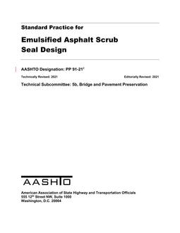 AASHTO PP 91-21 AASHTO PP 91-21
