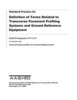 AASHTO PP 111-21 AASHTO PP 111-21