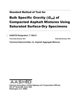 AASHTO T 166-21 AASHTO T 166-21