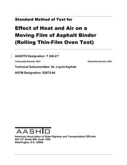 AASHTO T 240-21 AASHTO T 240-21