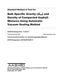 AASHTO T 331-21 AASHTO T 331-21